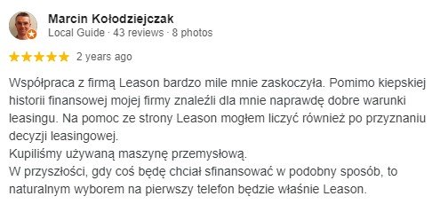 opinia leason maszyna przemysłowa