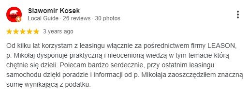 opinia leason samochód osobowy